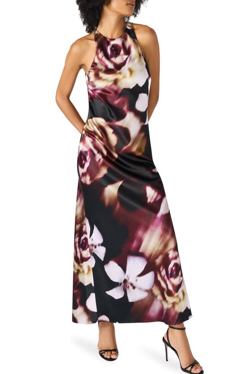 Jaidan Satin Scarf Maxi Dress