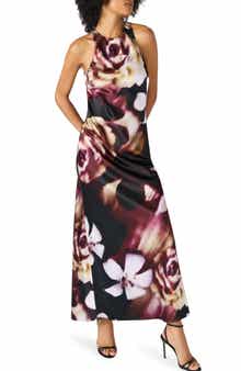 Steve Madden Jaidan Satin Scarf Maxi Dress