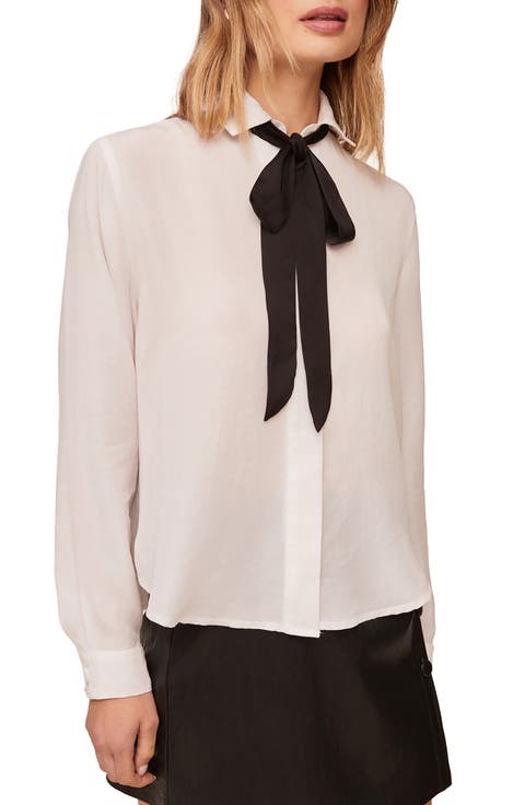 Neck Tie Long Sleeve Shirt