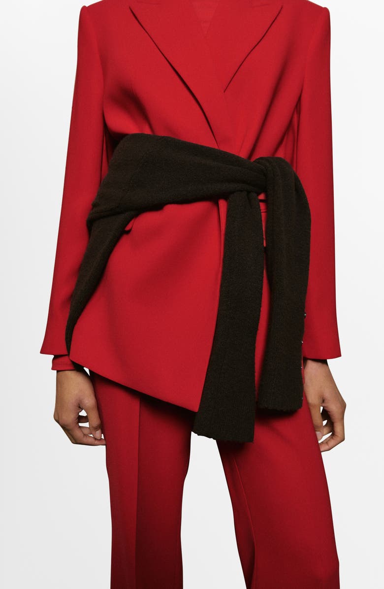 MANGO Tie Blazer, Alternate, color, Red