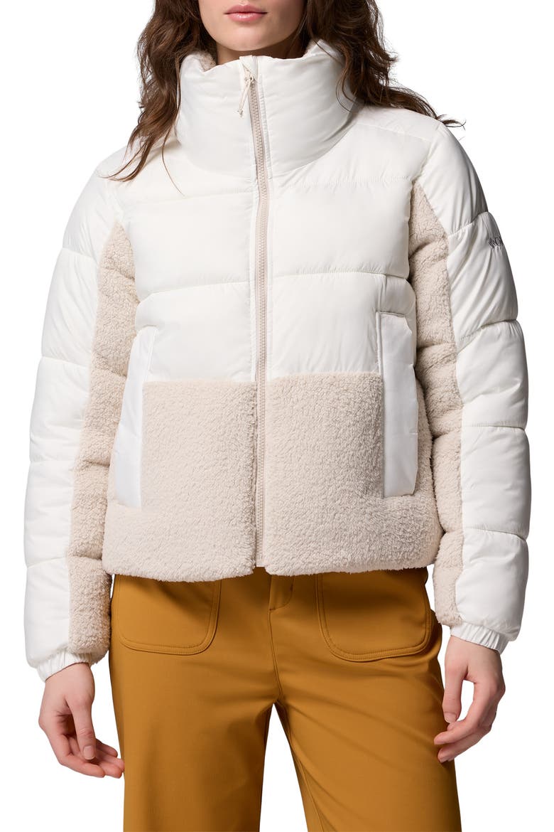 Leadbetter Point™ II Hybrid Crop Puffer Jacket, Main, color, SEA SALT DARK STONE 125