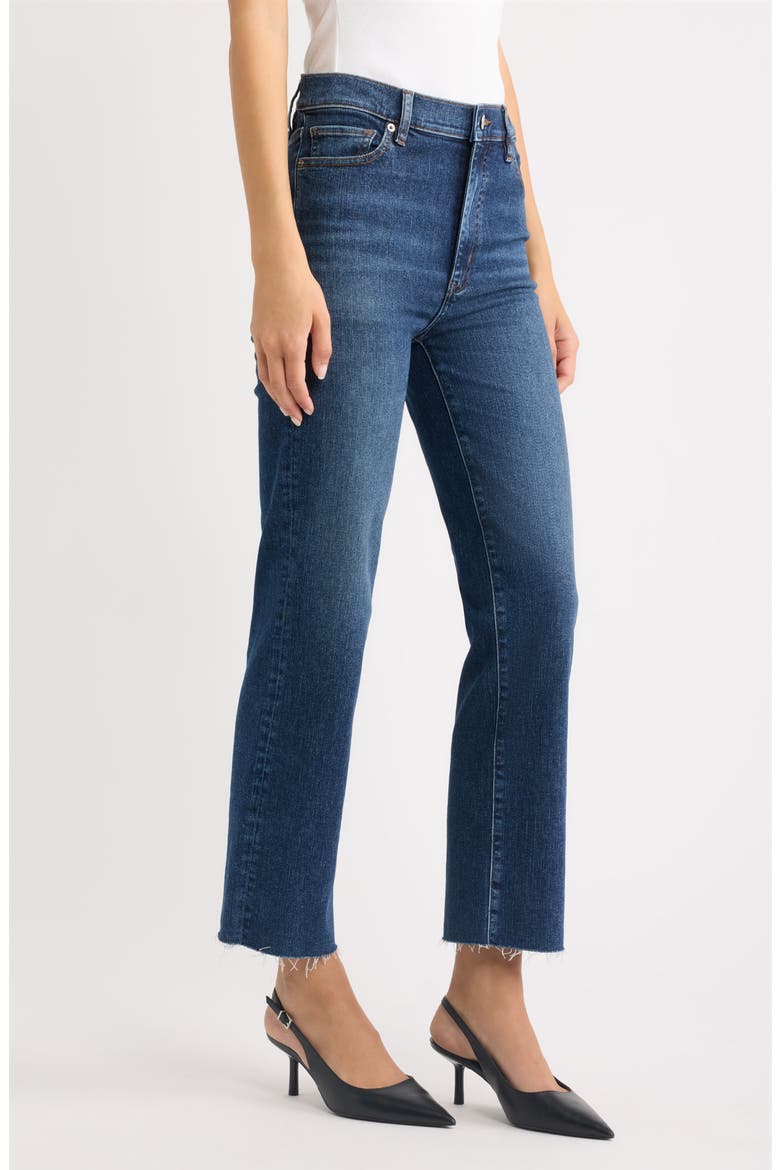 Le Sleek Raw Fray High Waist Straight Leg Jeans, Alternate, color, SHOWDOWN RAW FRAY