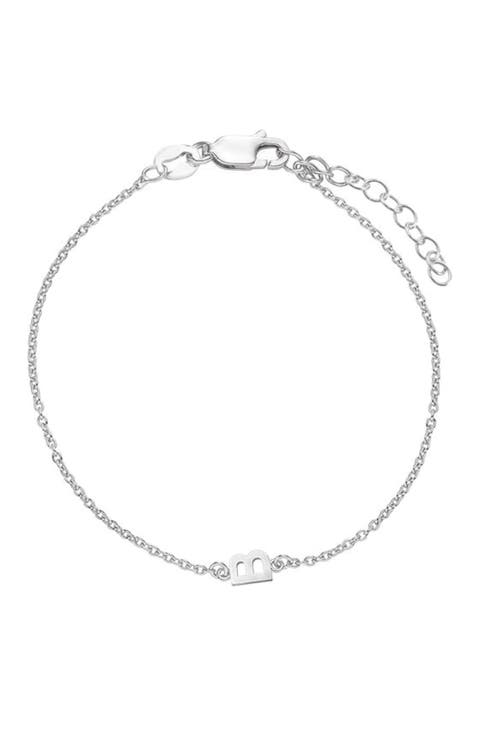Inez Initial Bracelet/Anklet in Sterling Silver