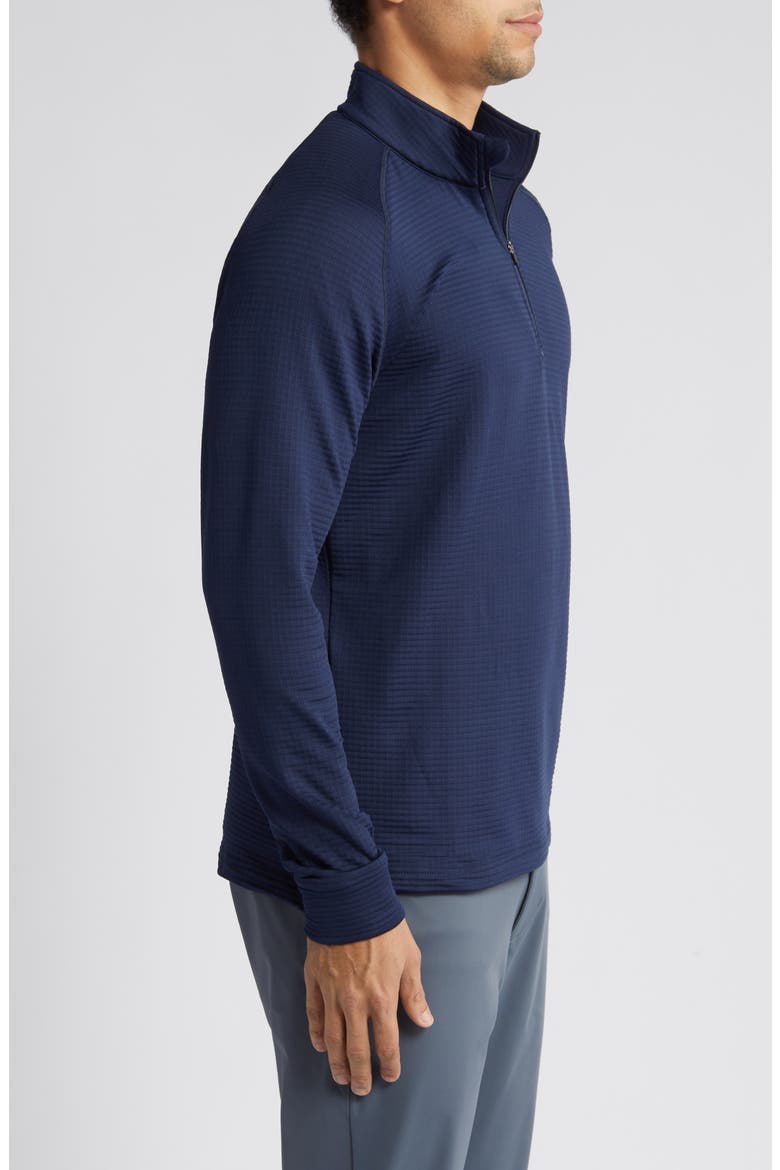 Lukas Quarter Zip Waffle Golf Pullover, Alternate, color, NAVY