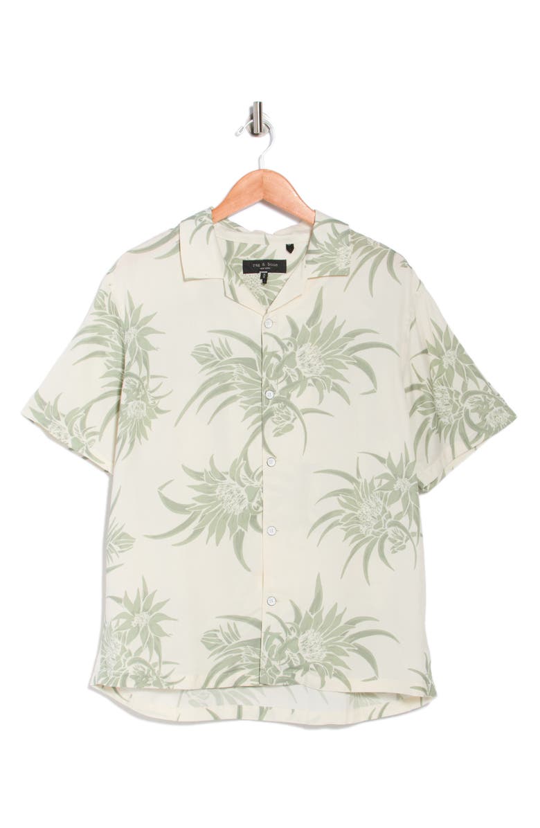 rag & bone Alan Floral Camp Shirt, Main, color, Whtmult