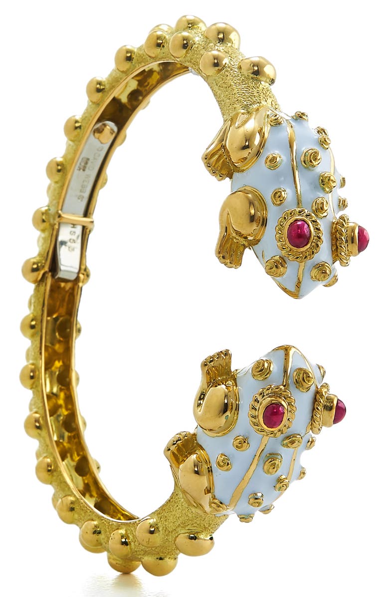 David Webb Kingdom Baby Frog Cuff Bracelet, Main, color, 