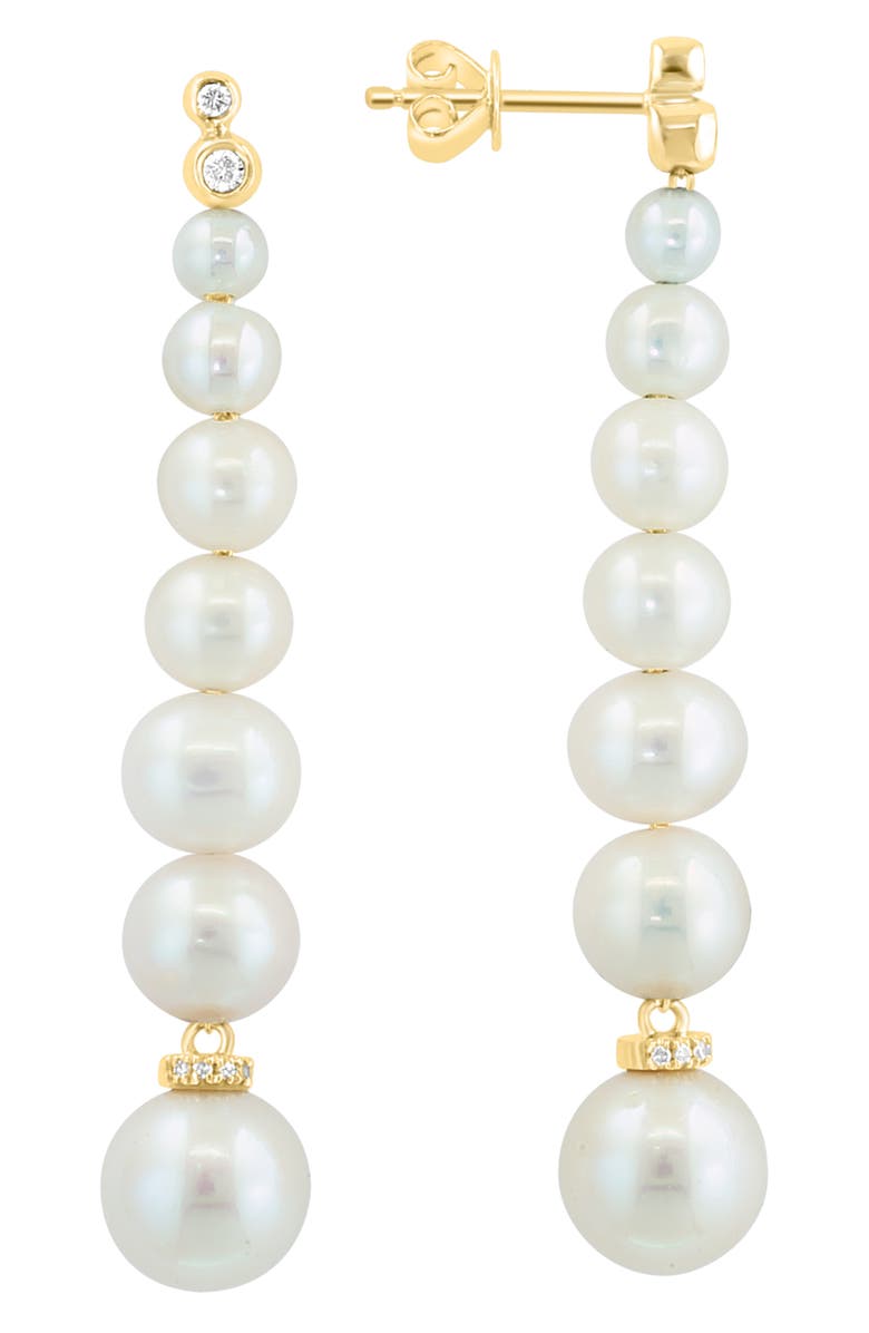 Oceanic Swirl - Gold Freshwater Pearl Drop Earrings
