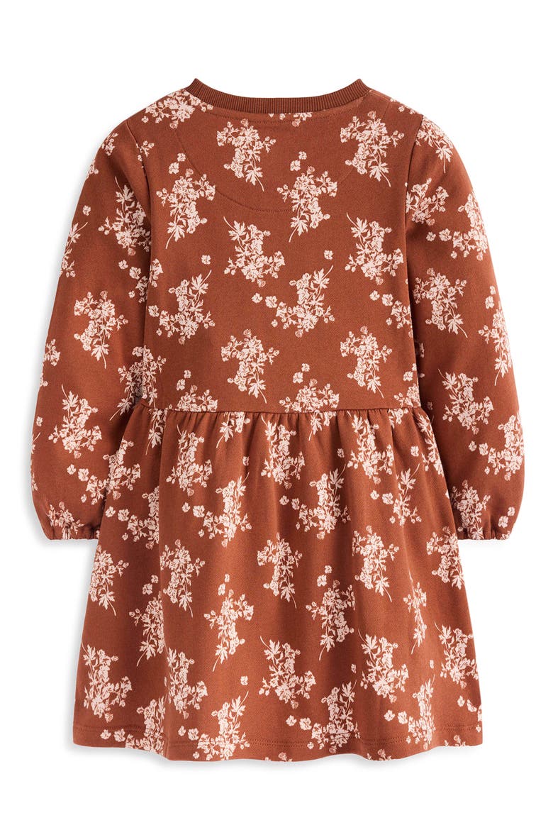 Kids' Loopback Sweatshirt Dress, Alternate, color, BROWN FLORAL