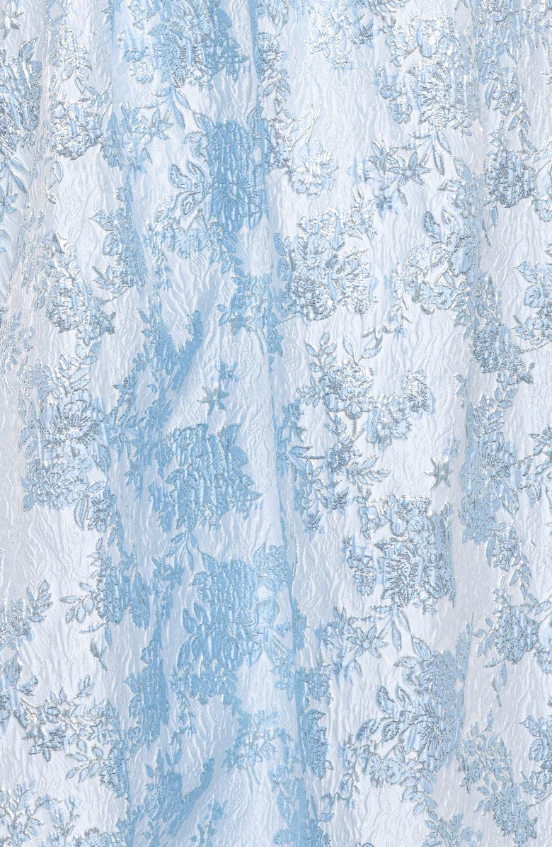 Petal & Pup Marcelline Floral Brocade Cocktail Dress, Alternate, color, Blue Brocade