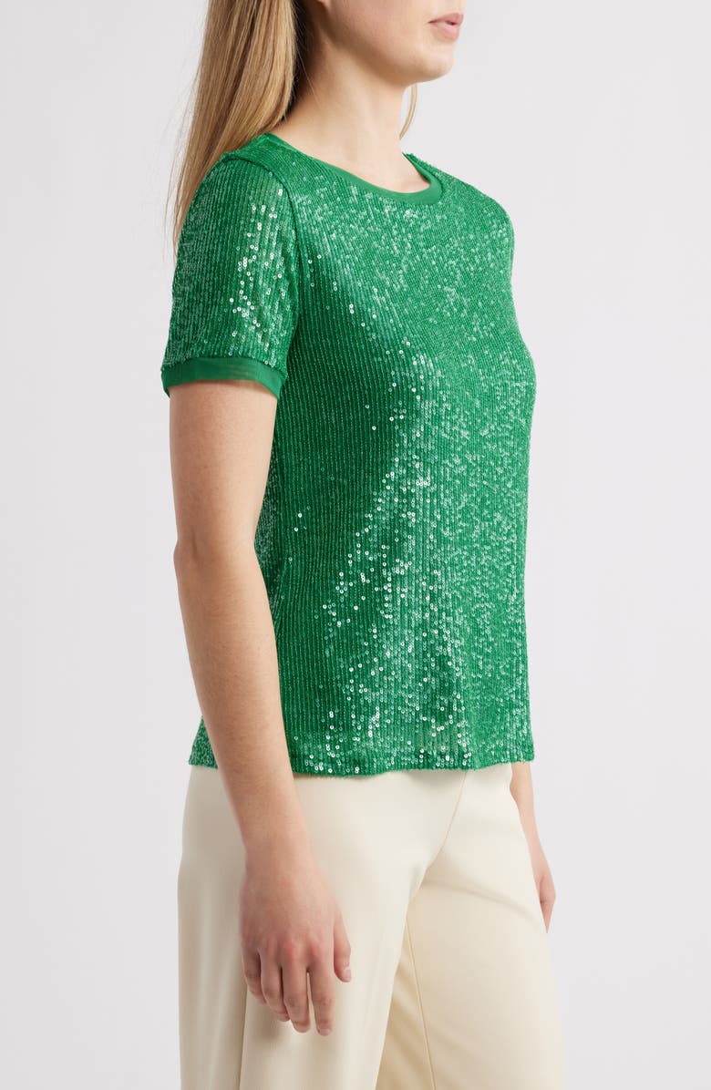 Anne Klein Sequin Mesh Top, Alternate, color, 