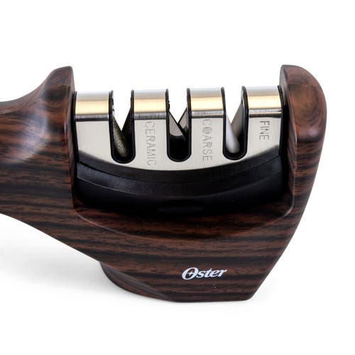 Oster Rochester 3 Stage Handheld Sharpening Tool In Brown
