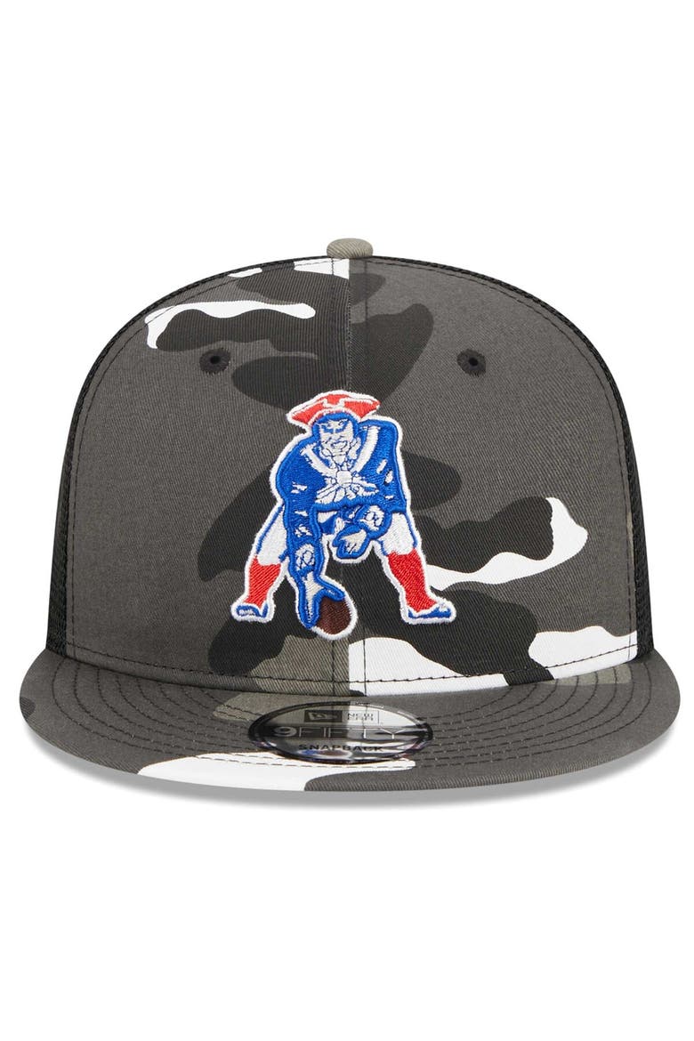 Men's New Era Urban Camo New England Patriots 9FIFTY Trucker Snapback Hat, Alternate, color, Camo