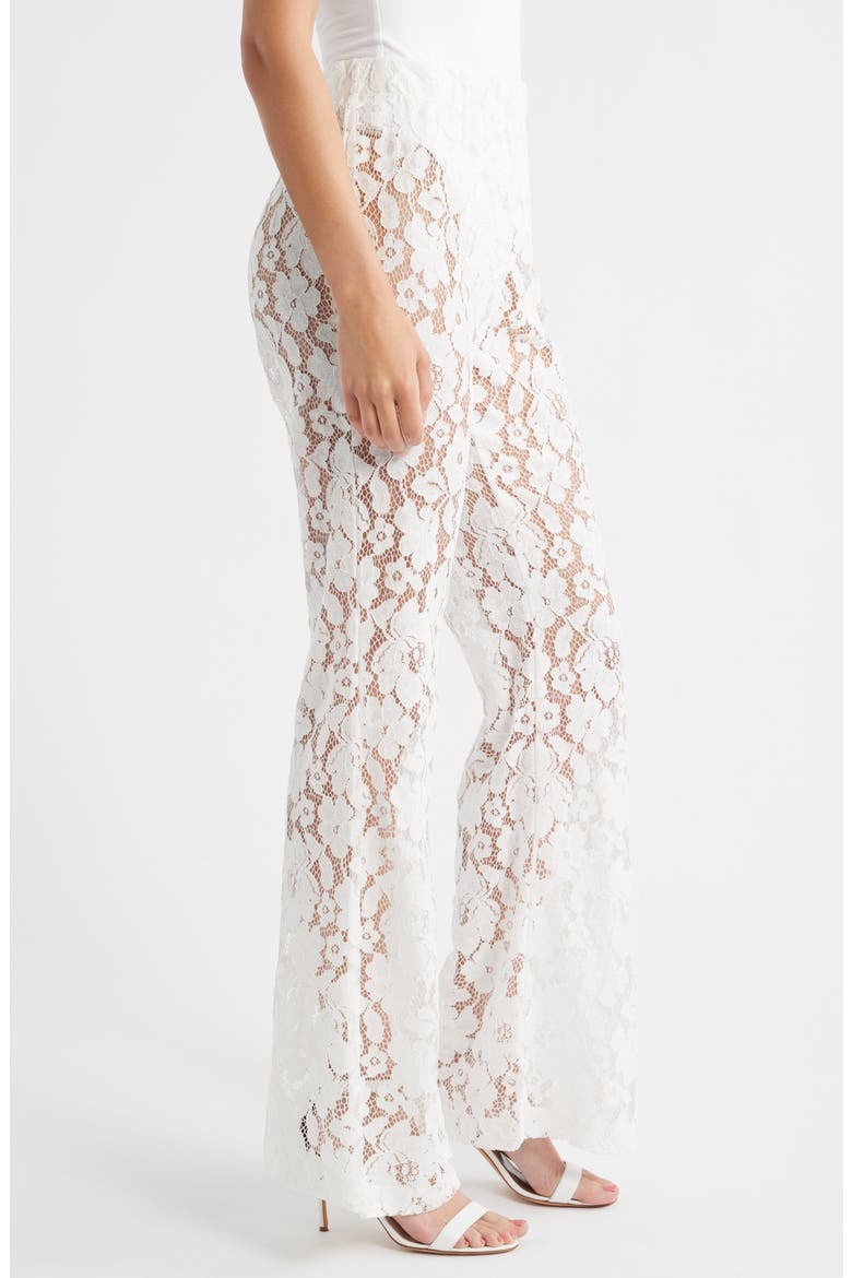 Jen Lace Flare Pants, Alternate, color, WHITE
