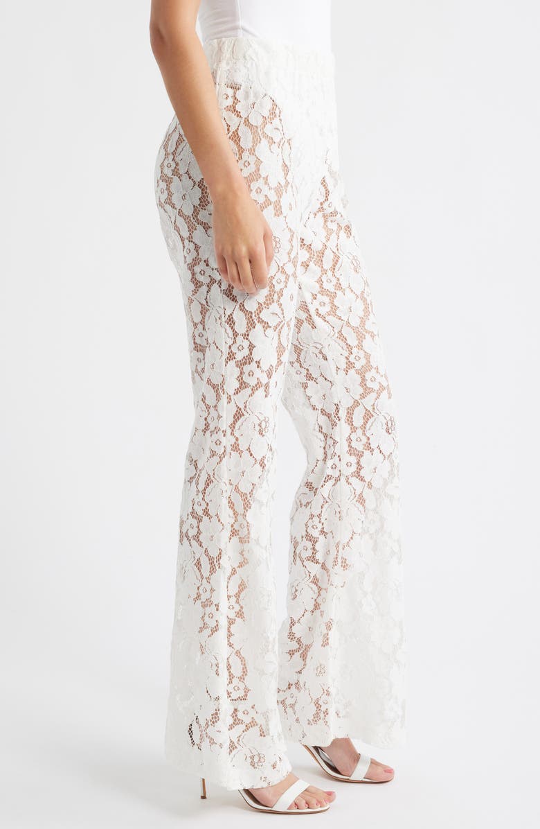 HIGH HEEL JUNGLE Jen Lace Flare Pants, Alternate, color, White
