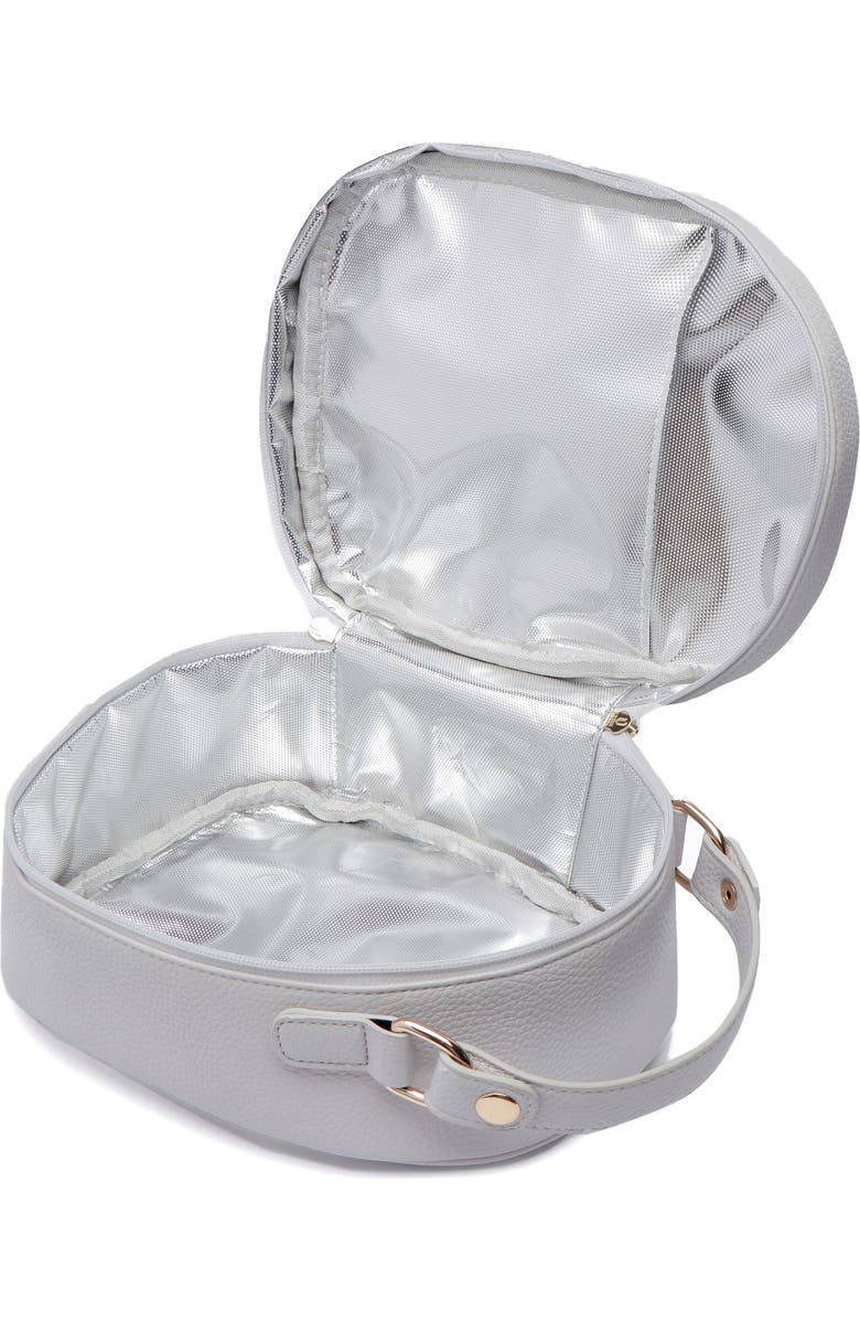 Luli Bebé Monaco Faux Leather Snack Bag, Alternate, color, Stone Grey