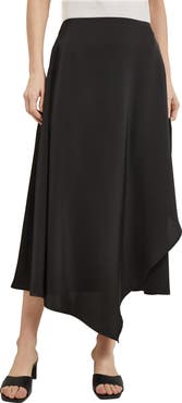 Misook Asymmetric Charmeuse Maxi Skirt