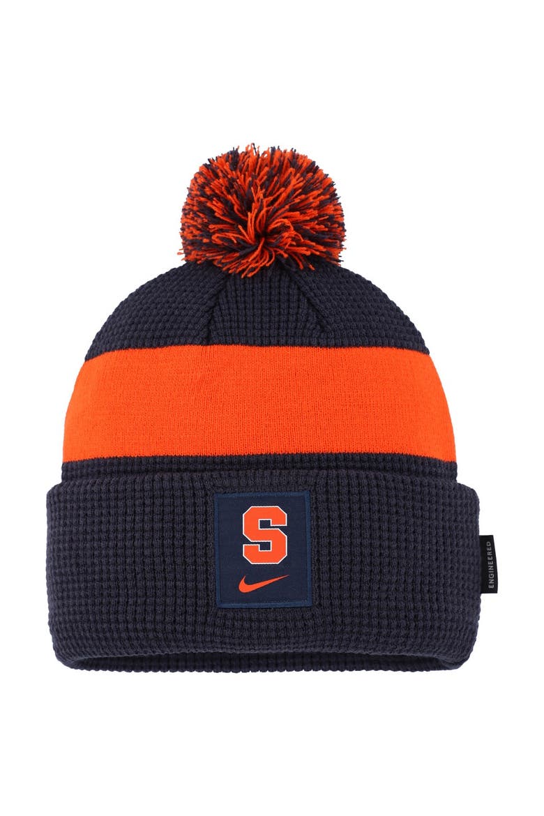 Youth Nike Navy Syracuse Orange Cuffed Knit Hat with Pom, Main, color, Navy