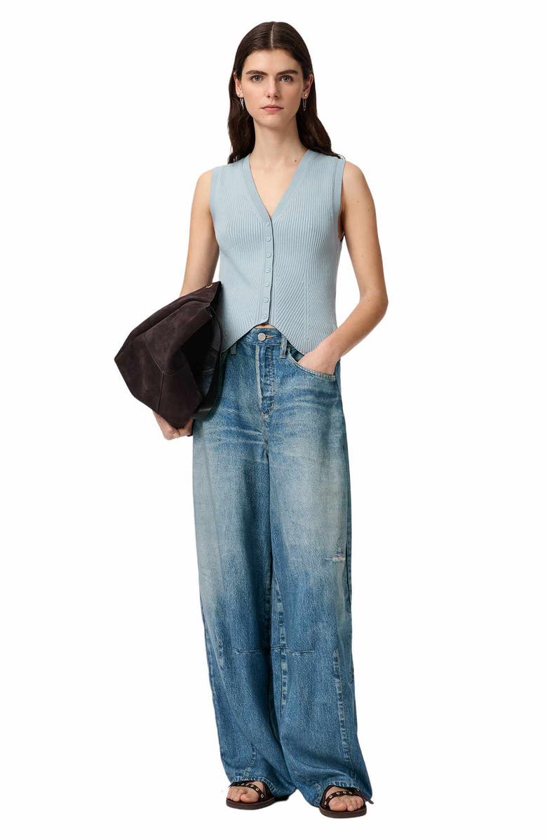 AllSaints Jett Wide Leg Jeans, Alternate, color, Illusion Indigo