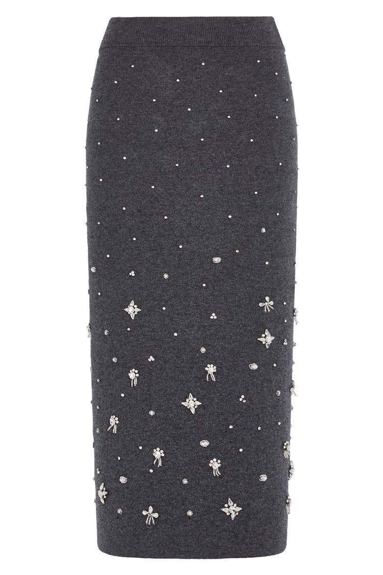 Iyla Embellished Midi Skirt, Main, color, DARK GREY