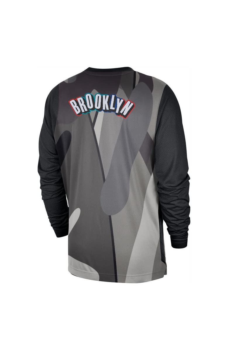 Nike Men's Nike Black Brooklyn Nets 2024/25 City Edition Authentic Pregame Performance Long Sleeve Shooting T-Shirt, Alternate, color, 