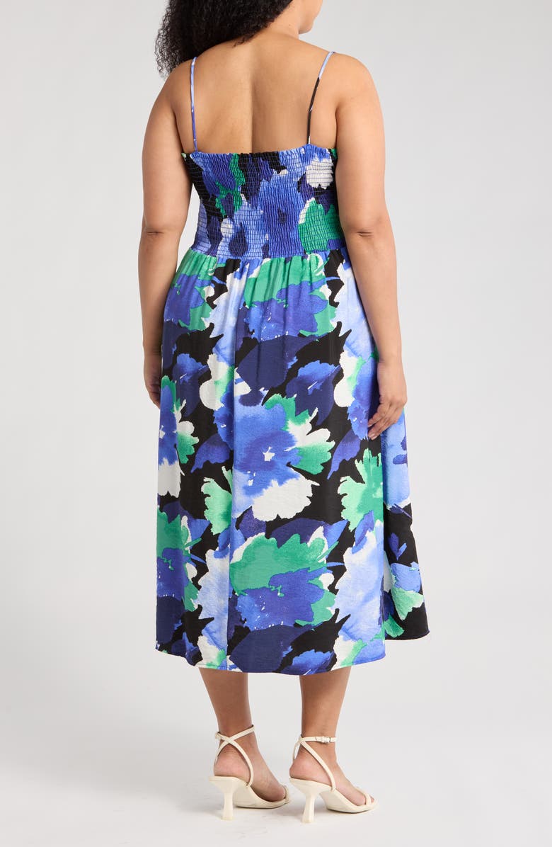 Renee C Floral Fit & Flare Sundress, Alternate, color, Blue/ Green