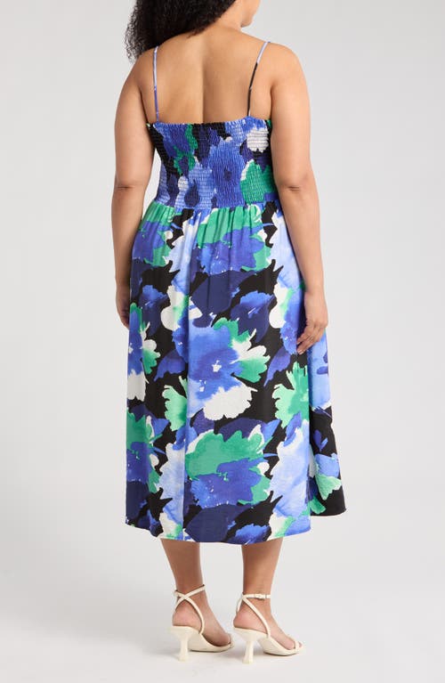 Renee C Floral Fit & Flare Sundress In Gold
