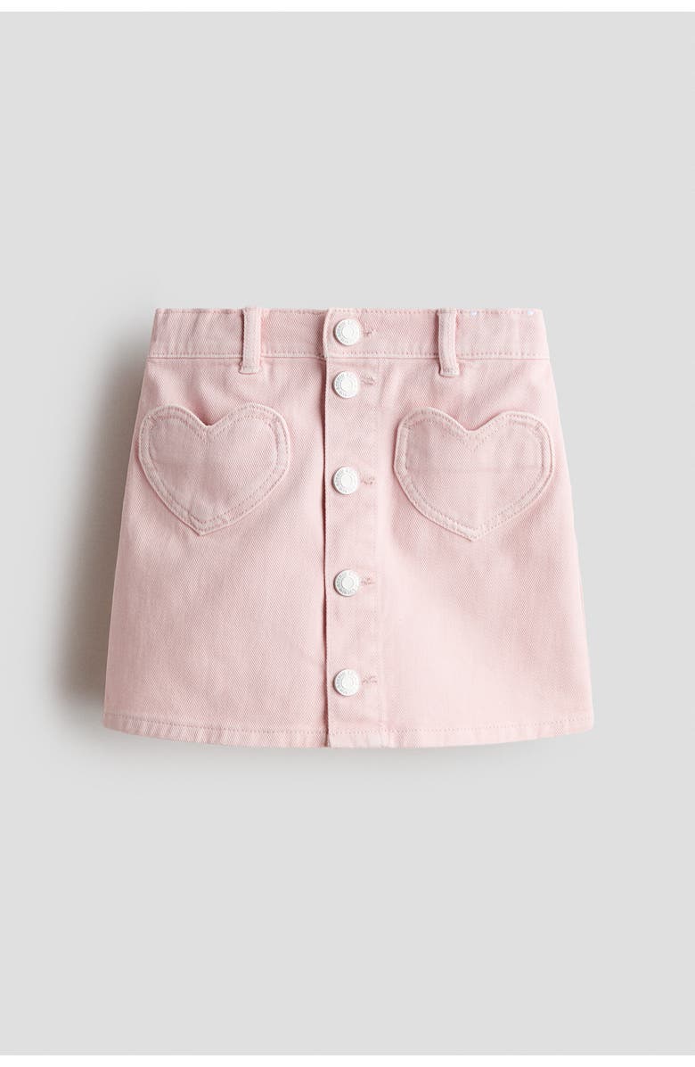 H&M A-line Denim Skirt, Main, color, Light Pink