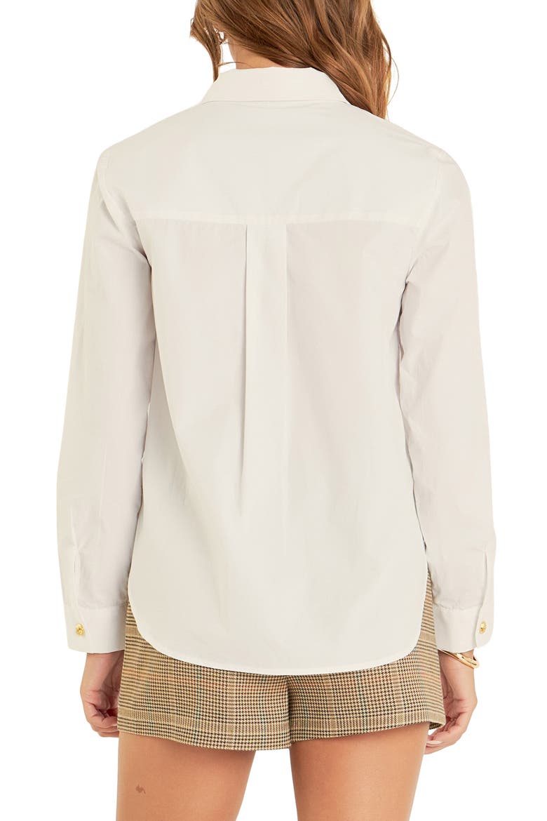Bib Collar Cotton Shirt, Alternate, color, WHITE