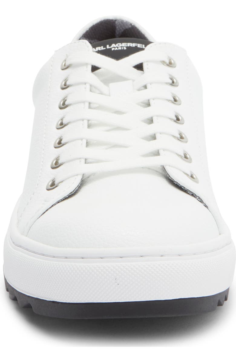 KARL LAGERFELD PARIS Leather Low Top Sneaker, Alternate, color, White