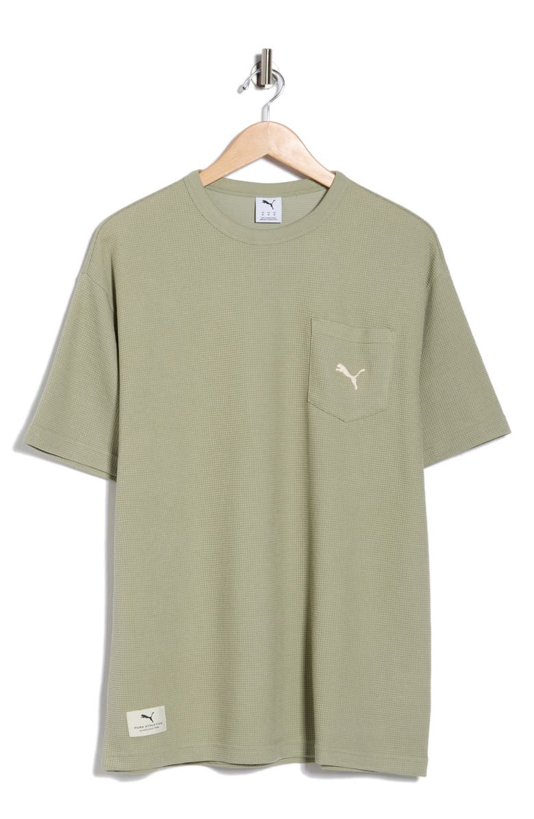 PUMA Relaxed Fit Waffle Pocket T-Shirt, Alternate, color, Lux Army