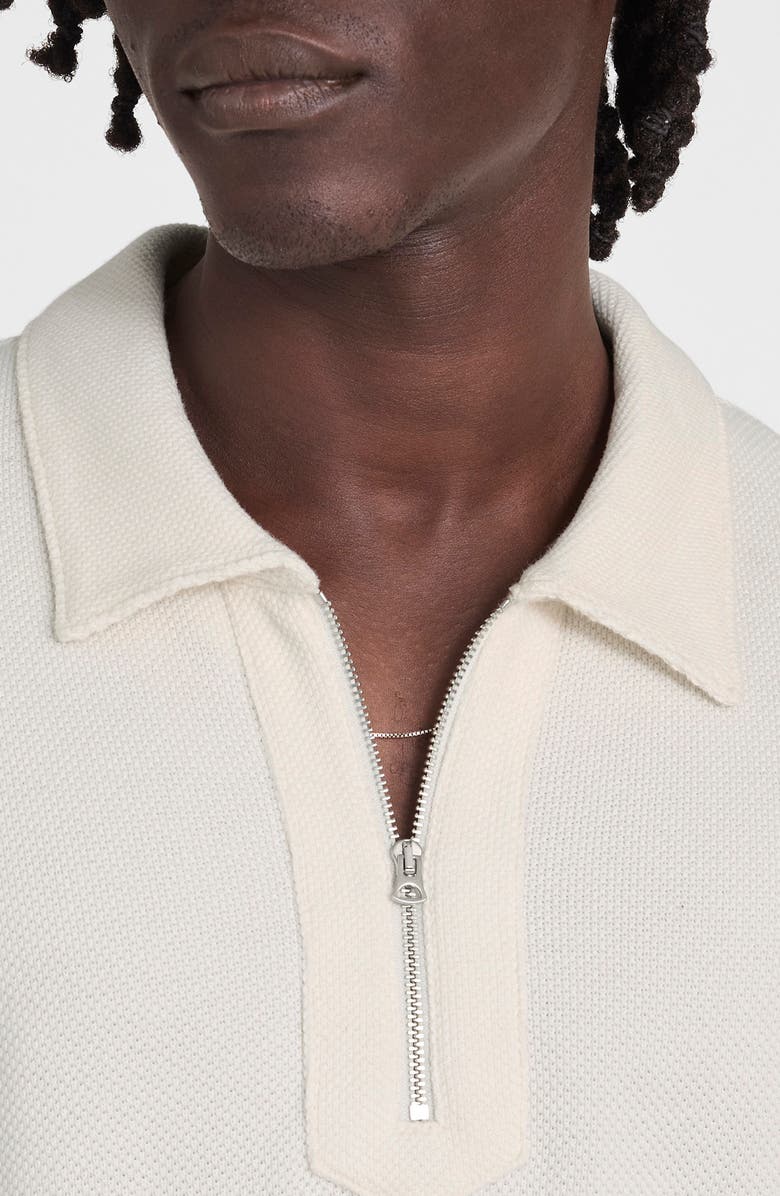 Madewell Quarter Zip Pique Polo Shirt, Alternate, color, Lighthouse