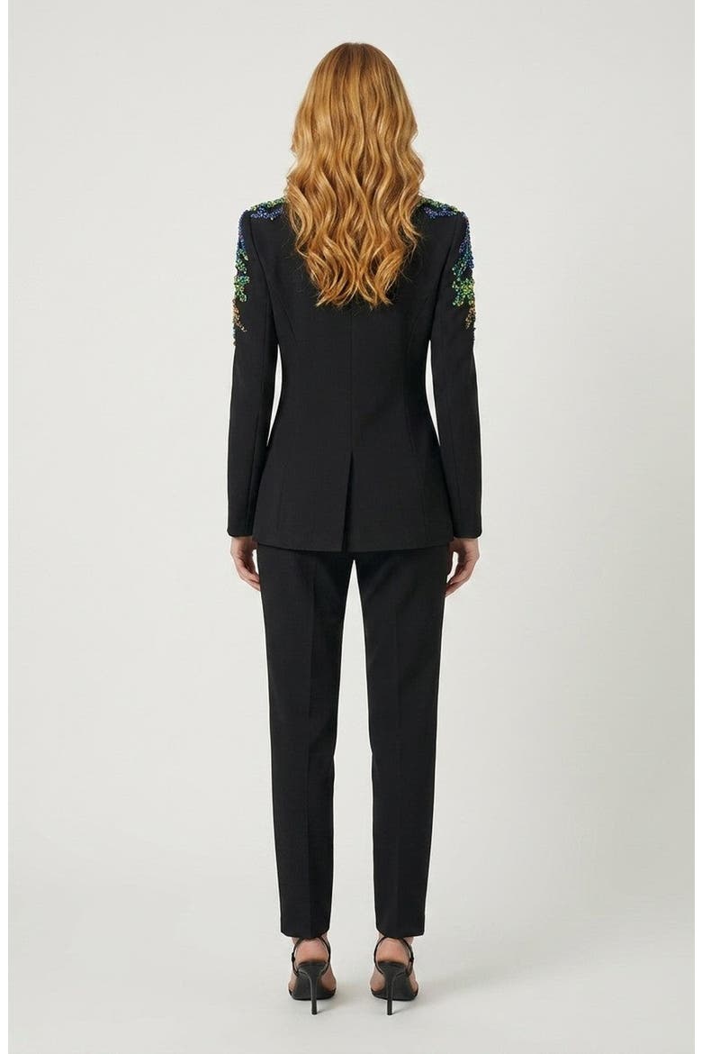 Embellished Beaded Blazer, Alternate, color, Black