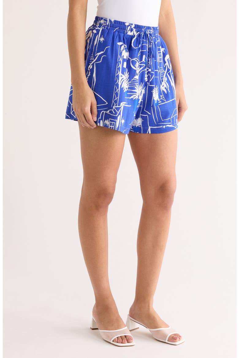 Mims Town Print Drawstring Shorts, Alternate, color, WHITE-BLUE-MULTI