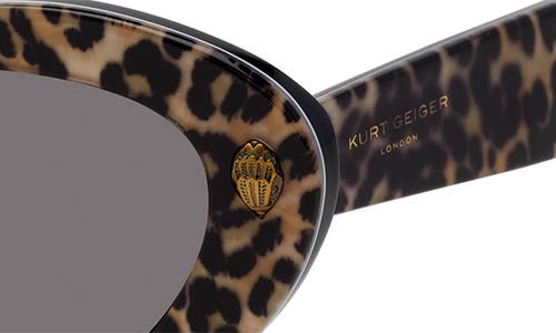 Kurt Geiger Cat Eye Sunglasses, 60mm In Leopard/smoke
