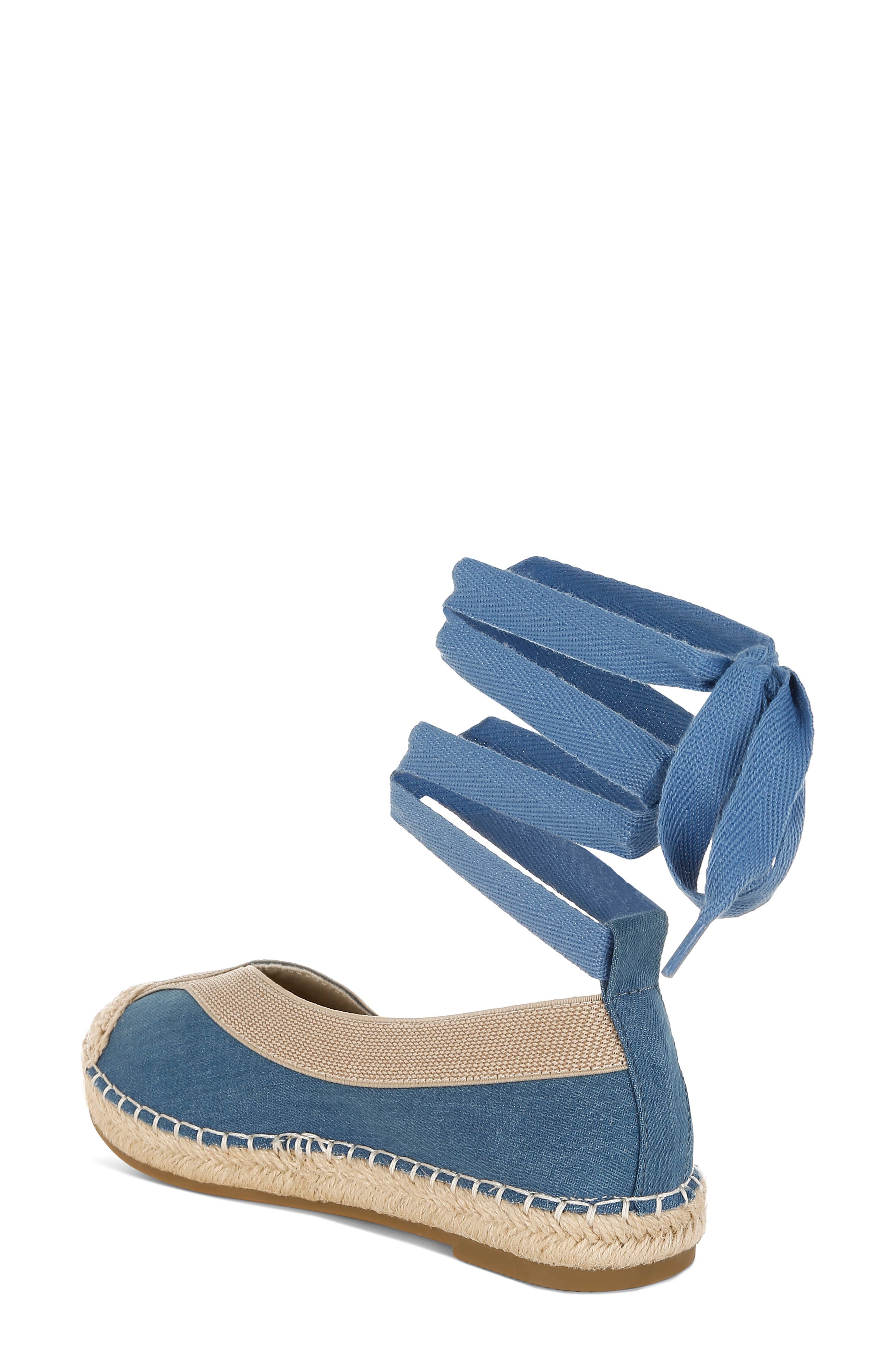 LONDON RAG Nalya Ankle Wrap Espadrille Flat, Alternate, color, Denim