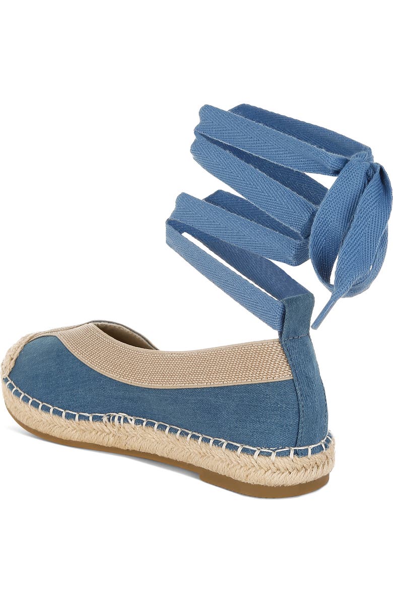 LONDON RAG Nalya Ankle Wrap Espadrille Flat, Alternate, color, Denim