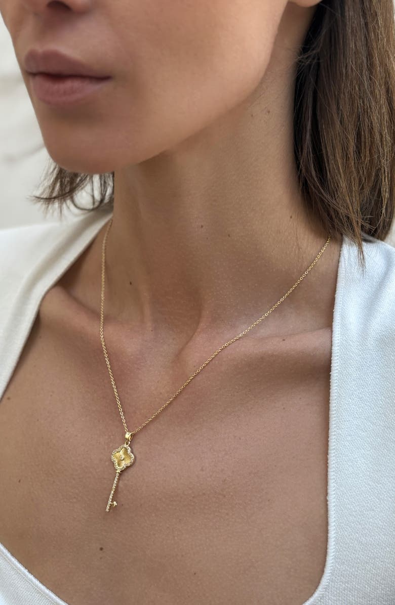 Adornia Turquoise Flower Pendant Necklace, Alternate, color, Blue/ Gold