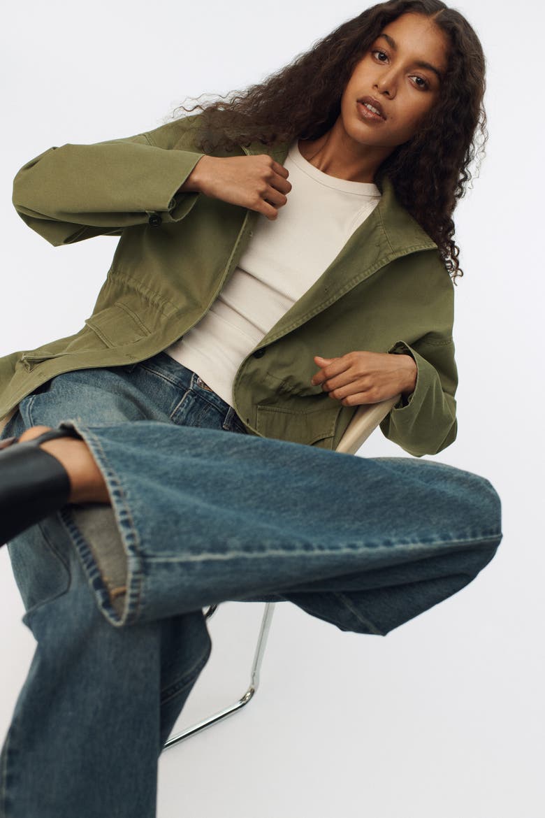 Twill Jacket, Alternate, color, Khaki green