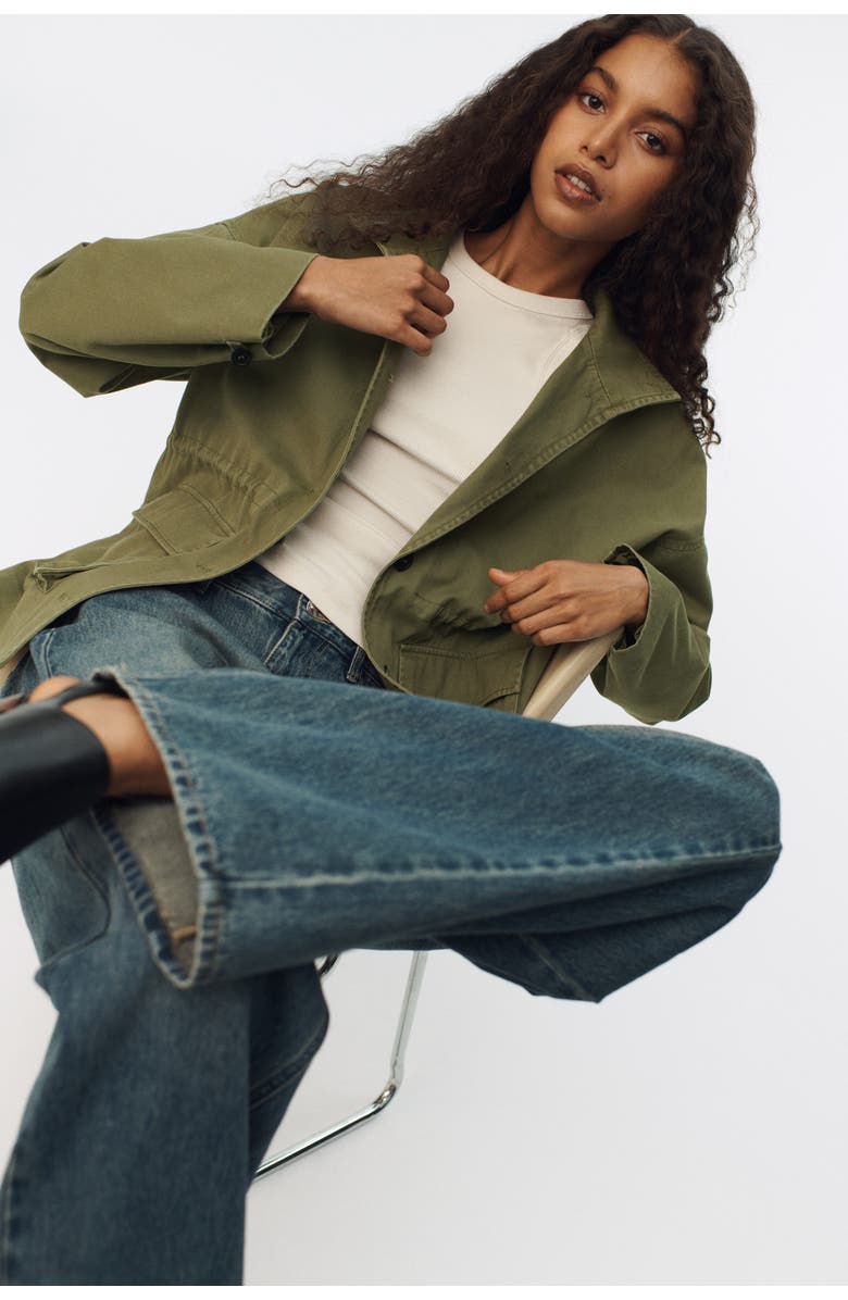 H&M Twill Jacket, Alternate, color, Khaki Green