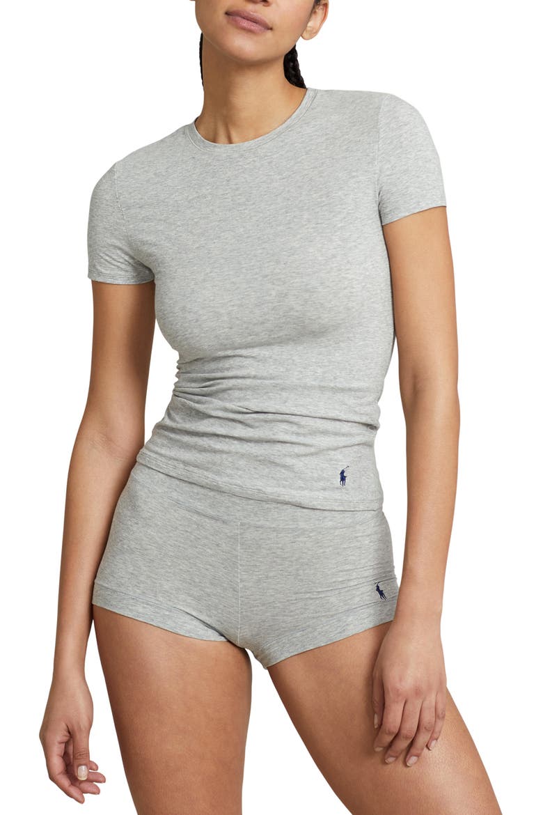 Stretch Cotton T-Shirt, Main, color, HEATHER GREY