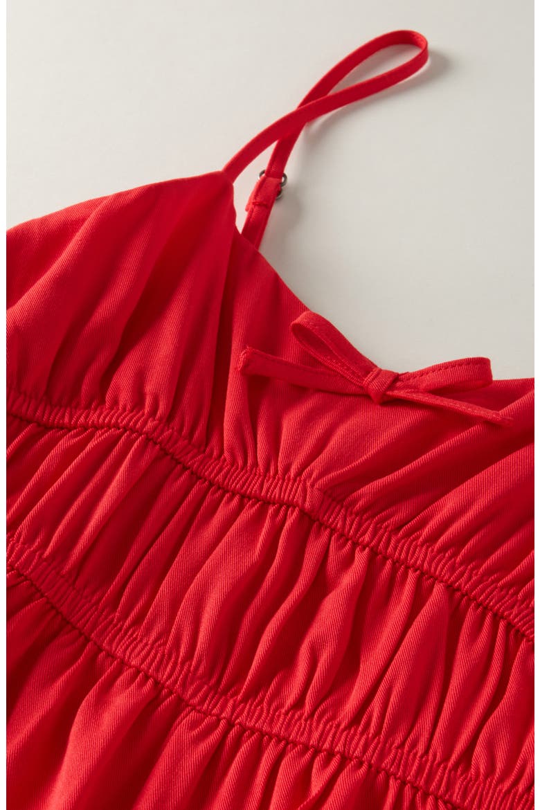 Kids' Bow Front Romper, Alternate, color, RED LOLLIPOP