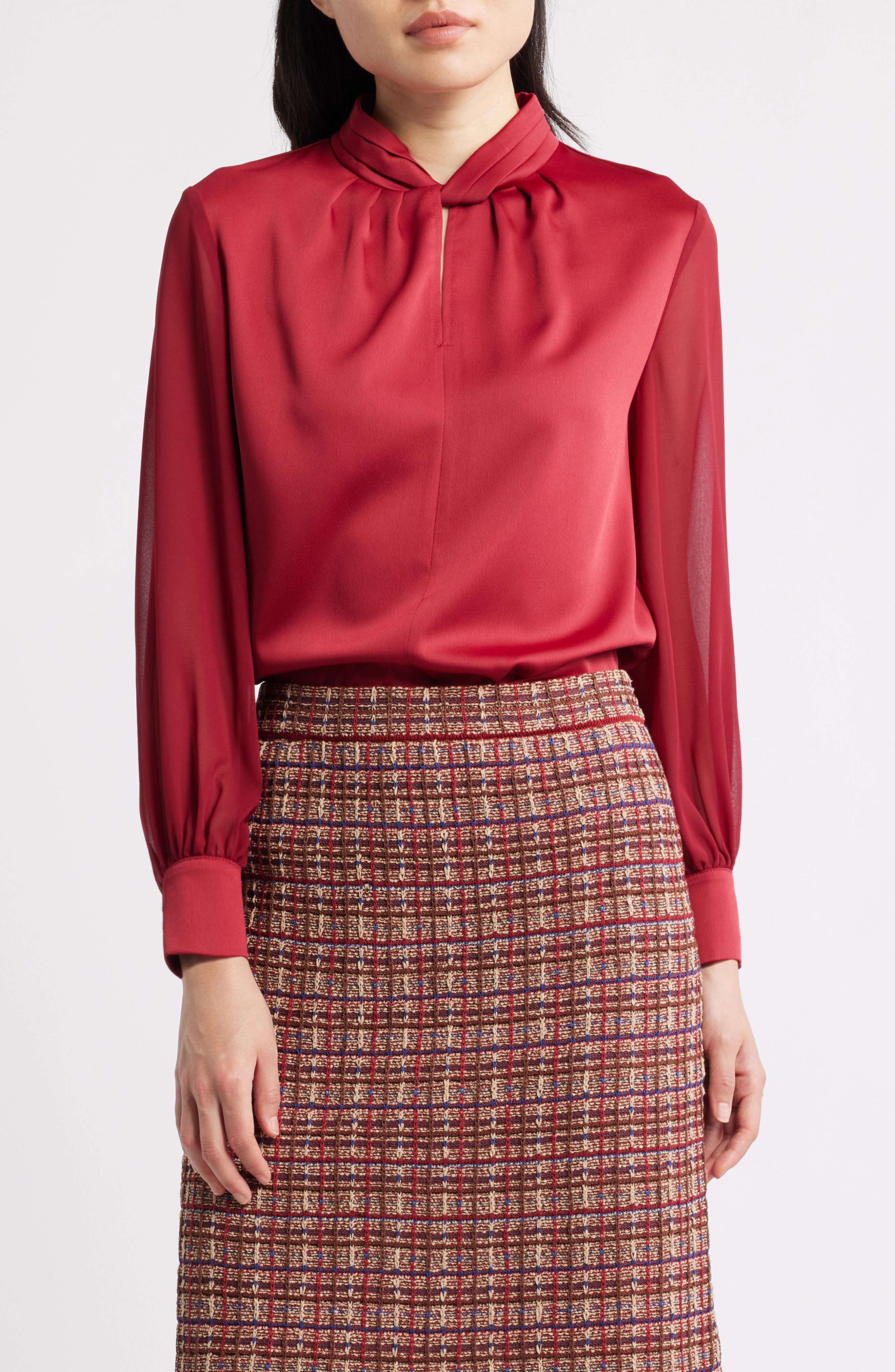 Twist Front Crepe de Chine Top