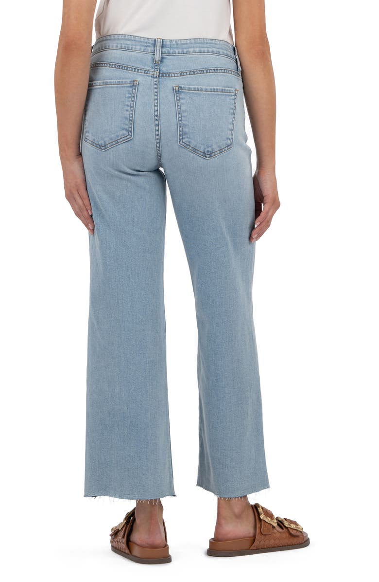 KUT from the Kloth Raw Hem Mid Rise Ankle Wide Leg Jeans, Alternate, color, Block