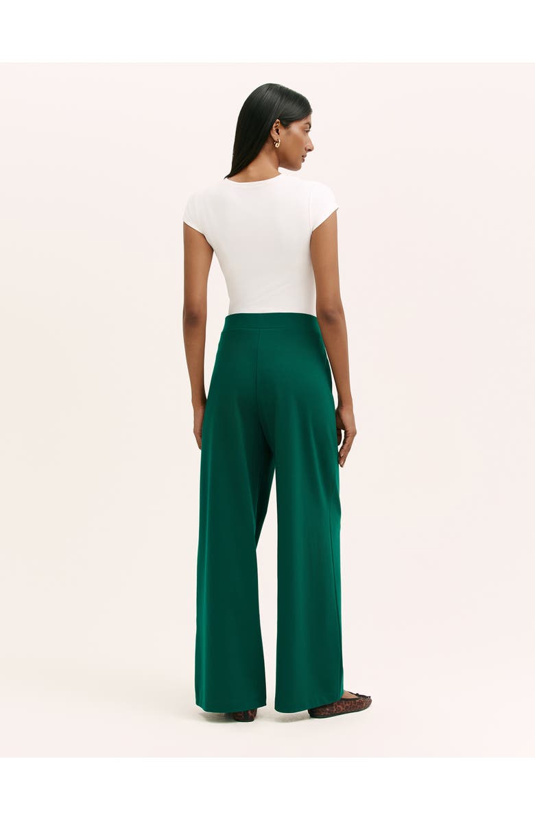 Finery London Kenzie Ponte Jersey Wide Leg Trousers, Alternate, color, Bottle Green
