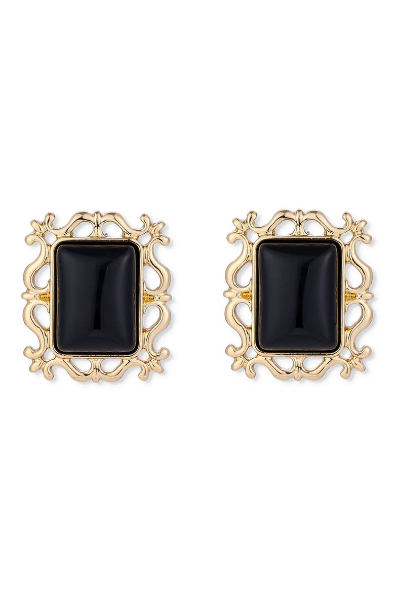 Viva Stud Earrings, Main, color, GOLD/ BLACK