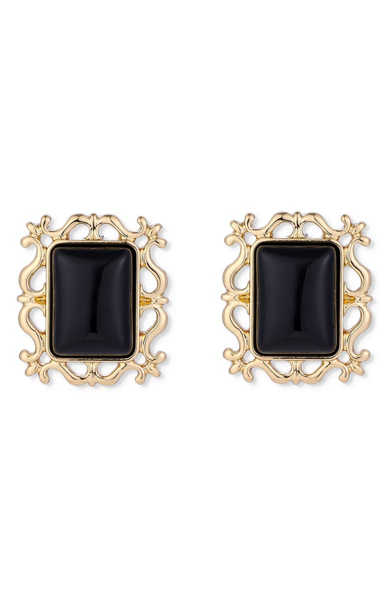 Petit Moments Viva Stud Earrings, Main, color, Gold/ Black