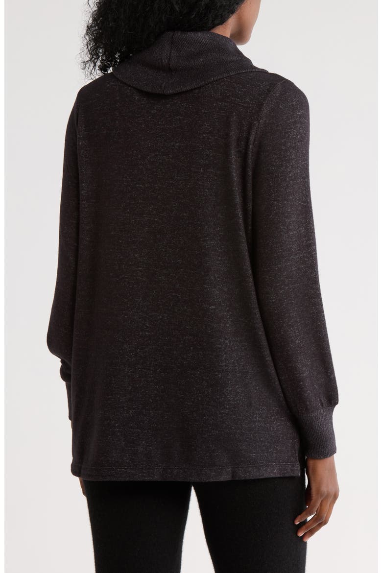 Cowl Neck Long Sleeve Knit Top, Alternate, color, HEATHER BLACK
