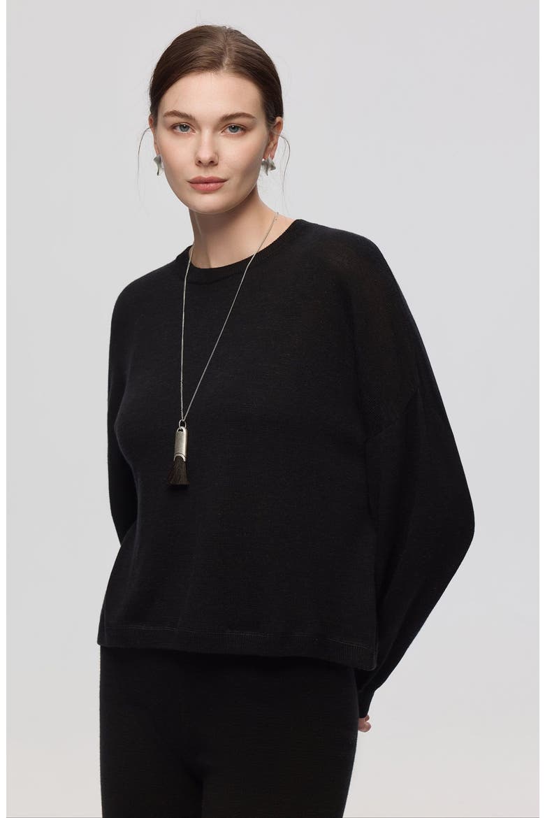 Nilo Knitted Crewneck, Alternate, color, Black