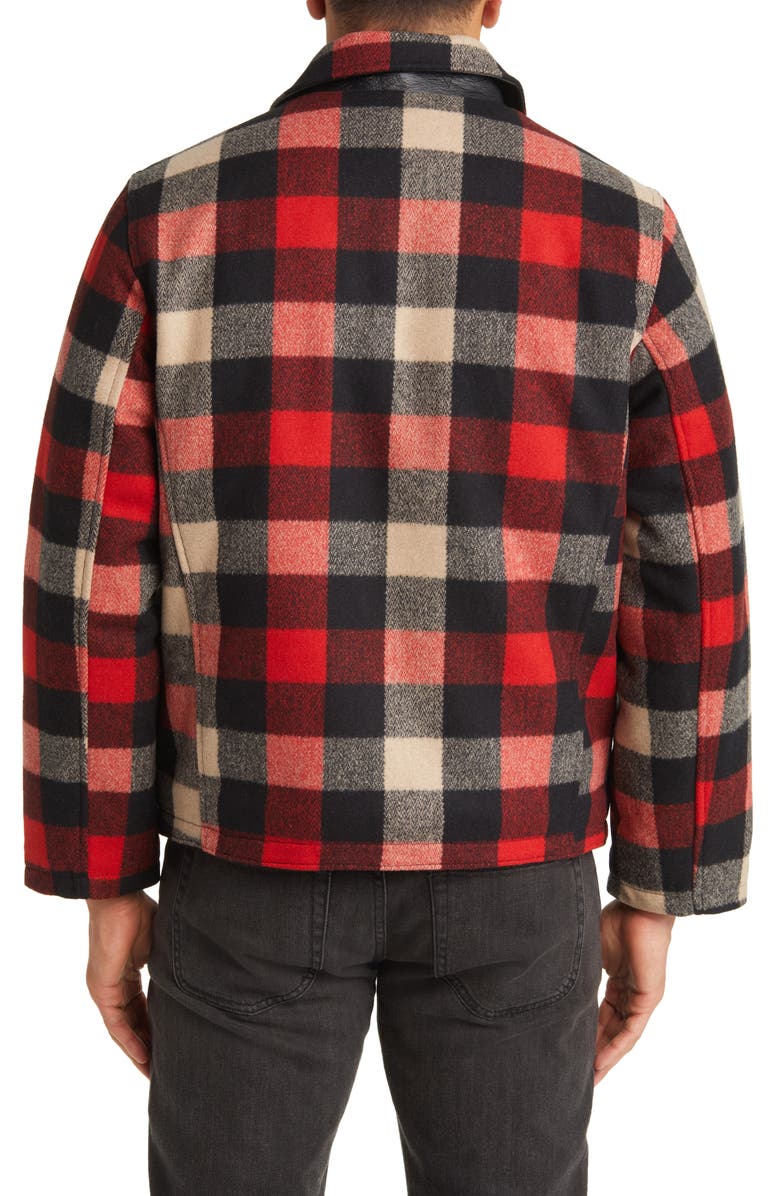 Schott NYC Station Plaid Wool Blend Jacket, Alternate, color,