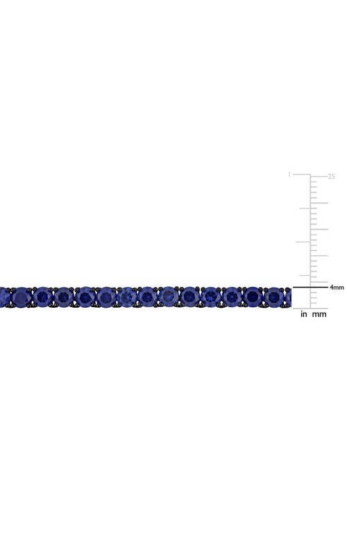 Delmar Sterling Silver Lab Created Sapphire Necklace In Blue